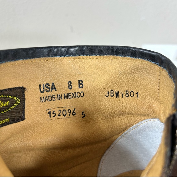 JB Dillon Reserve Brown Leather Paisley Pattern Zip Cowgirl Trendy Ankle Boots 8 - Picture 14 of 16